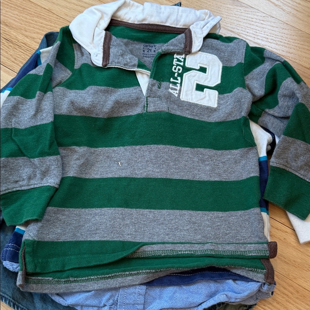Assorted Boys Long Sleeve Collard Button-Down & Rugby Shirts Multi-Color - Picture 4 of 8